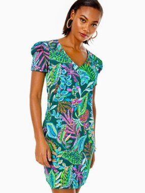 Lilly Pulitzer Aleece T-Shirt Dress in Multi Sunshine Jungle Sz XL - GUC